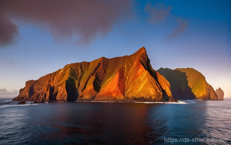 세인트헬레나 사진 명소 - **Golden Hour Coastal Drama on Saint Helena:**
    A breathtaking wide-angle landscape photograph ca...